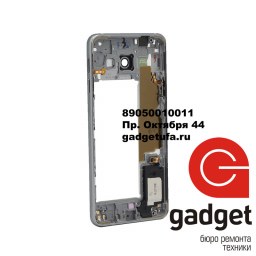 Samsung Galaxy A3 (2016) SM-A310F - средняя часть с динамиком, стеклом камеры Black купить в Уфе