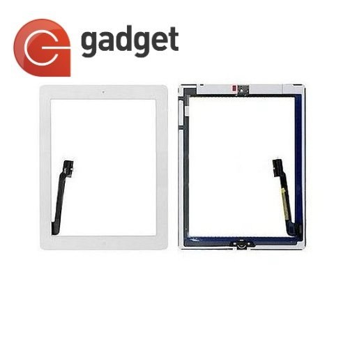 iPad 3 - сенсорное стекло (белое) с клавишей HOME, вставкой для камеры и проклейкой, ORIGINAL купить в Уфе