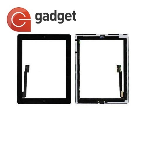 iPad 3 - сенсорное стекло (черное) с клавишей HOME, вставкой для камеры и проклейкой, ORIGINAL купить в Уфе